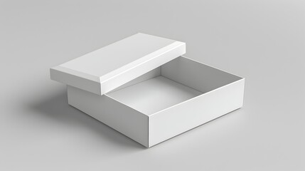 Naklejka premium Minimalist Open White Box Mockup for Product Presentation and Packaging Design