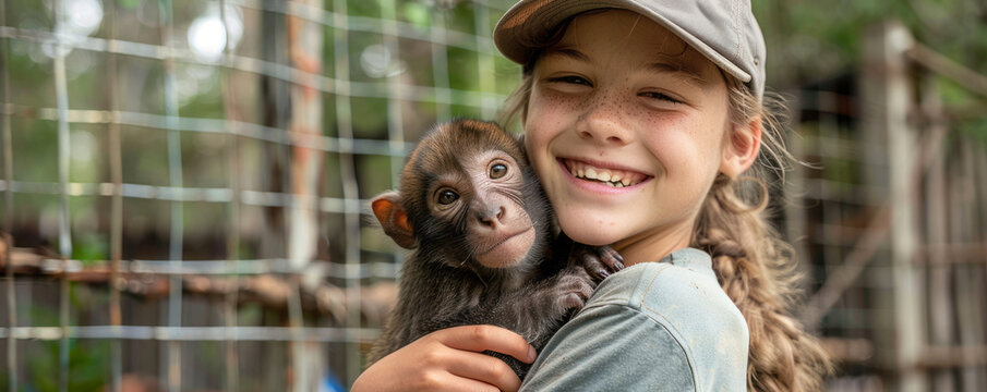 A family volunteering at a wildlife rehabilitation center, caring for injured and orphaned animals with compassion and dedication.