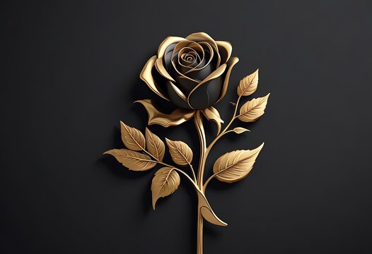 golden flower black background