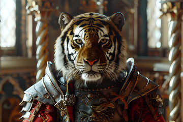 a dashing royal guard tiger soldier