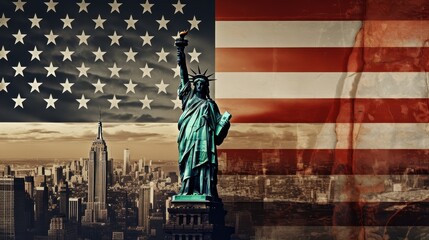 Obraz premium A collage of photographs of American Independence Day