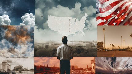 A collage of photographs of American Independence Day