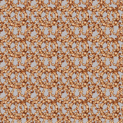 Seamless pattern with watercolor apricot kernels and seeds for design templates for fabric, textiles, wrapping paper, wallpapers, apricot oil in medicine, aromatherapy, cosmetology and cooking