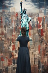 Obraz premium A collage of photographs of American Independence Day