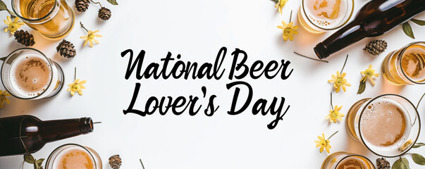 National Beer Lover's Day Celebration with Craft Beer and Floral Decor.