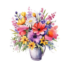 Watercolor flower bouquet