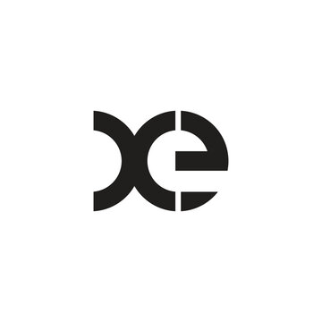 letter xe simple linked geometric logo vector
