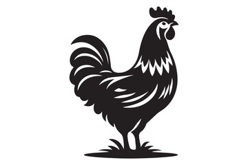 Hen silhouette vector isolated on a white background
