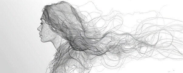 Fototapeta premium A line drawing that captures the essence of a subject with simple strokes.