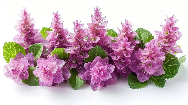Photo of Orach - Atriplex hortensis position center isolate on white background, clear focus, soft lighting