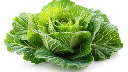Obraz premium Photo of Cabbage - Brassica oleracea var. capitata position center isolate on white background, clear focus, soft lighting