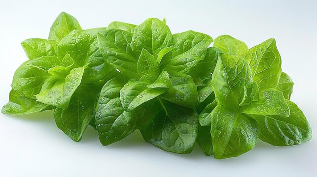 Photo of Brazilian Spinach - Alternanthera sissoo position center isolate on white background, clear focus, soft lighting