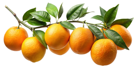 oranges on a branch isolated on a transparent background, orange  png