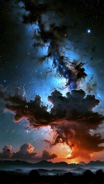 Beautiful Abstract Galaxy Outer Space Motion Background suitable for use as cellphone wallpaper

