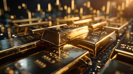 Graph of gold stocks soaring.