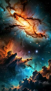 Beautiful Abstract Galaxy Outer Space Motion Background suitable for use as cellphone wallpaper

