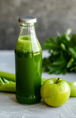Still life with celery and apples