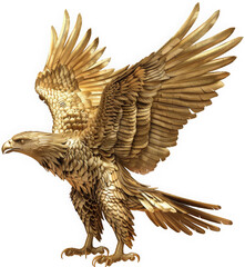 Fototapeta premium Golden Eagle in Flight, isolated on transparent