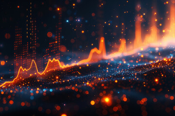 Obraz premium stock market graph and business financial data technology background, business graphics design concept of stock marketing for wall art print or wallpaper