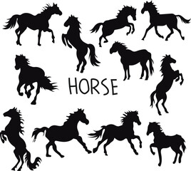 Fototapeta premium horse silhouettes set