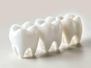 tooth white on cream background, 3d render