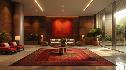 Fototapeta premium interior design with nice composition, using color theory knowledge, natural lightning.