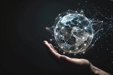 Global communication network concept. Business people experience global networking and global exchange of information.