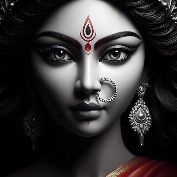 Close up portrait of Devi Maa Durga 