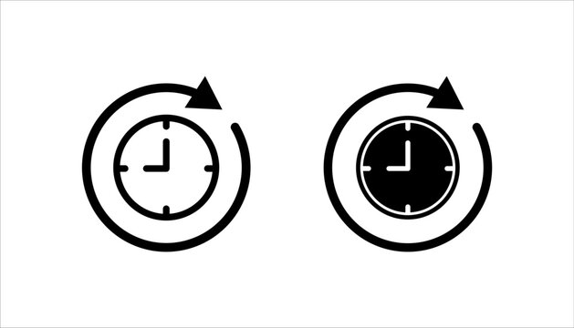 Long term icon set, clock sign, vector illustration on white background, EPS 10.