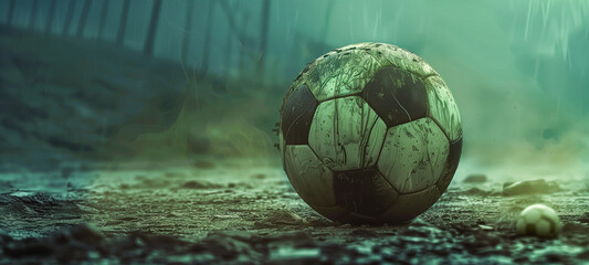 Football wallpaper, soccer ball on the background of the field