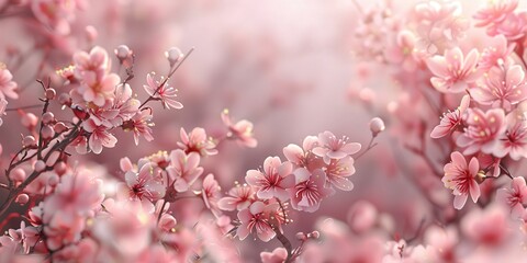 Fototapeta premium Delicate Pink Cherry Blossoms in Bloom