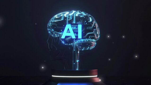 Artificial intelligence (AI), machine learning and modern computer technologies concepts. Business, Technology, Internet and network concept.