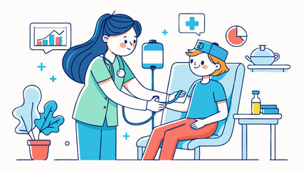 nurse-helping-patient-hand-drawn-style-line-art