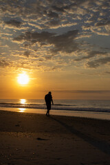 walking on the beach