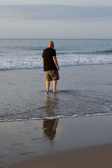 walking on the beach