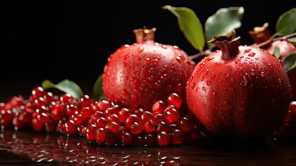Pomegranate garnet fruit background --no people, text --chaos 10 --ar 16:9 --stylize 750 --v 5.2 Job ID: f3d78cd2-76a8-4ee0-a47b-c79a9d5a1d26
