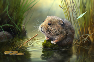 water vole in the river
