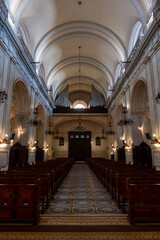 Fototapeta premium Metropolitan Cathedral of Montevideo, located in the Old City of Montevideo. Catholic Church. altar, sanctuary, chapel