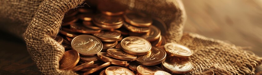 Bag of coins symbolizing wealth