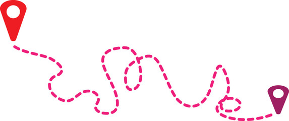 , Route location icon Journey map illustration symbol path gps vector, Route location symbol. Location map path distance icon Route location concept of path and road. vector illustration. 