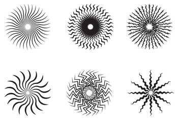 Sunburst, starburst shape. Set of elements, Set of sunburst design element, Set of rays, beams element. Vintage sun burst frames and design elements,  Beams, rays, starburst, sunburst element, Vector