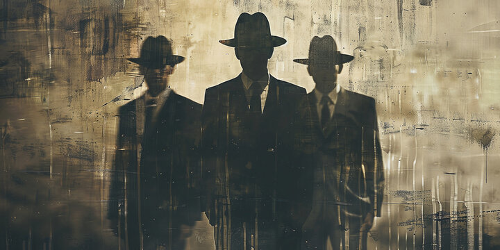 mafia in classic suits. ai generative.