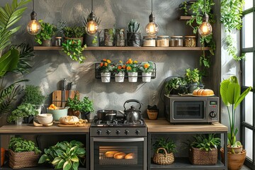 Fototapeta premium modern kitchen with oven advertising photography