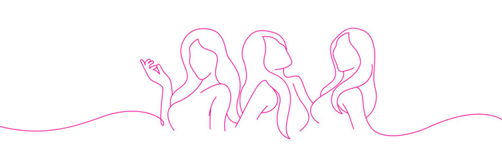  Women's model posing line art style vector illustration