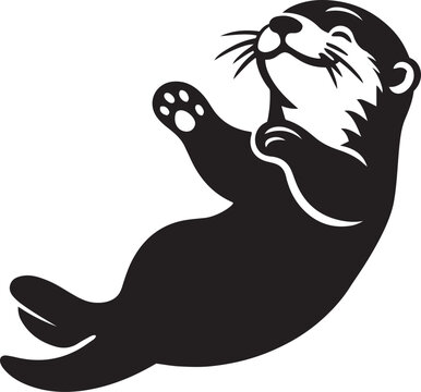 recommend clip art: Cute Sea Otter silhouette vector illustration.