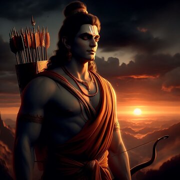 Portrait of Hindu God Lord Rama