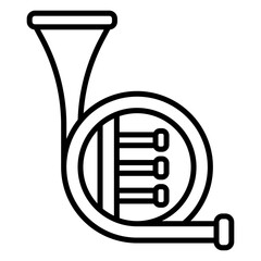 French Horn icon. outline icon