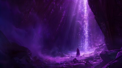 cave with purple light