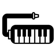 Melodica icon. black fill icon