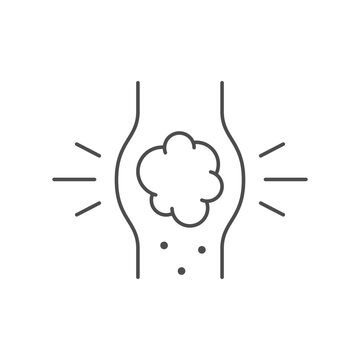 recommend clip art: Intestines bloating line outline icon